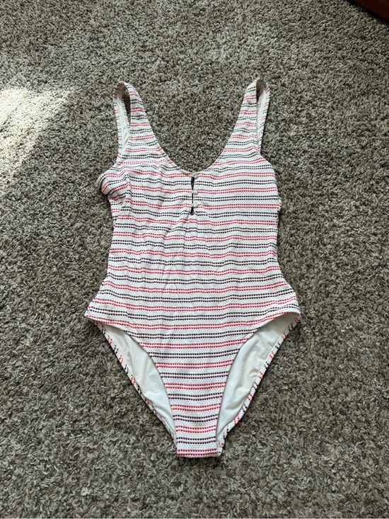 aerie Other - aerie White brown & red Striped One-Piece Swimsuit